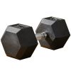45lbs Rubber Hex Dumbbells Weight Dumbbell Hand Weight Barbell for Body Fitness Training for Home Office Gym, Black