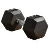 35lbs Rubber Hex Dumbbells Weight Dumbbell Hand Weight Barbell for Body Fitness Training for Home Office Gym, Black