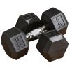 Rubber Dumbbells Weight Set, Total 60lbs 30lbs Each Dumbbell Hand Weight for Body Fitness Training for Home Office Gym, Black
