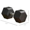 40lbs Rubber Hex Dumbbells Weight Dumbbell Hand Weight Barbell for Body Fitness Training for Home Office Gym, Black