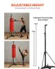 Punching Bag Stand, Steel Heavy Duty Workout Training Equipment, Adjustable Height Boxing Punching Stand with Weighted Base, Holds Up to 140 lbs