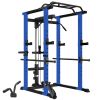 Multi-functional Power Cage, Home Adjustable Pullup Squat Rack 1000Lbs Capacity Comprehensive Fitness Barbell Rack with Gym accessories