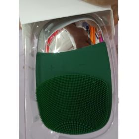 Mini Silicone Electric Face Cleansing Brush Electric Facial Cleanser Facial Cleansing Brush Skin Massager Skin Care Tools (Option: Green-Electric-DC)