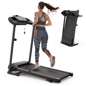 Folding Treadmill with Incline 2.5HP 12KM/H Electric Treadmill for Home Foldable (Color: as Pic)