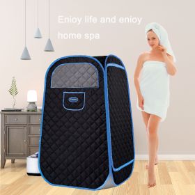 Portable Folding Full size Steam Sauna with 1000W&2.2L steam Generator. Personal Sauna Tent for Relaxation & Spa at home. Fast heating. Folding Steel (Color: Black)