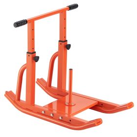 Weight Sled, Steel Power Sled, Fitness Training Sleds for Athletic Exercise Speed Improvement, Workout Equipment with Adjustable Height Handle (Support Rod Size: 1&2 inches, Color: Orange)