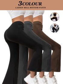 3pcs Butt-Lifting Flare Yoga Pants â€“ High Waist, Ultra Stretch, Naked Feel Leggings for Women (Color: Three colors, size: M)