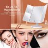 360Â° Adjust Foldable Makeup Mirror With LED Light Rechargeable Wireless 1-3X Magnifying 3 Tone Light Desktop Vanity Mirror Table